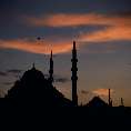 Yeni Valide Moschee und Sleymaniye Moschee im Abendlicht, Istanbul [00194-V-09]